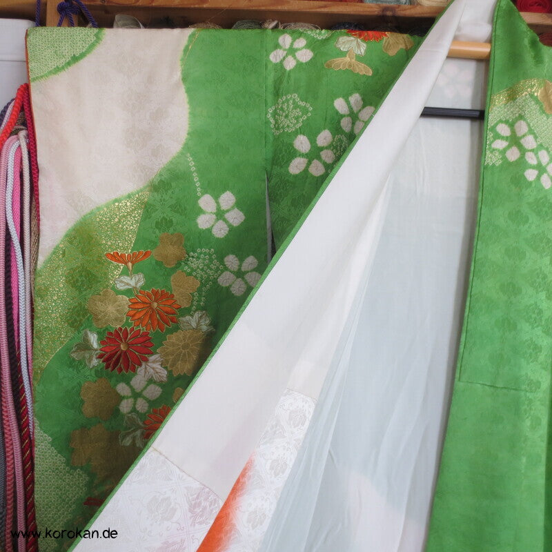 Golddruck und -stickerei Seidendamast Furisode Kimono