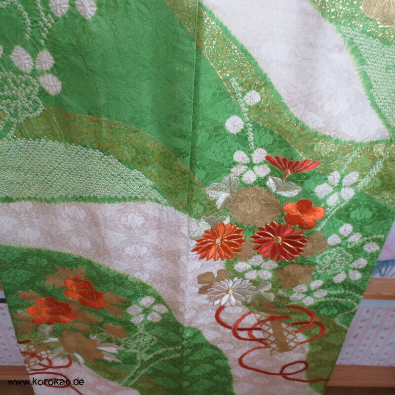 Golddruck und -stickerei Seidendamast Furisode Kimono