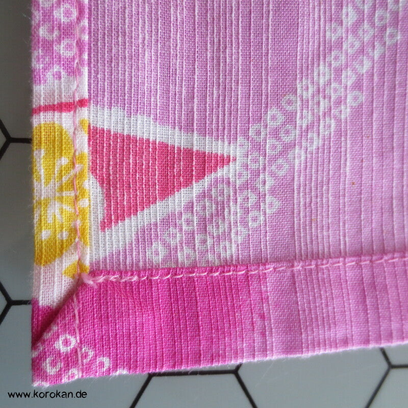 Yukata Kimono, reine Baumwolle, rot rosa Origami Kraniche