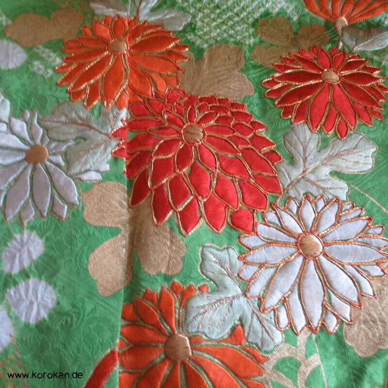 Golddruck und -stickerei Seidendamast Furisode Kimono