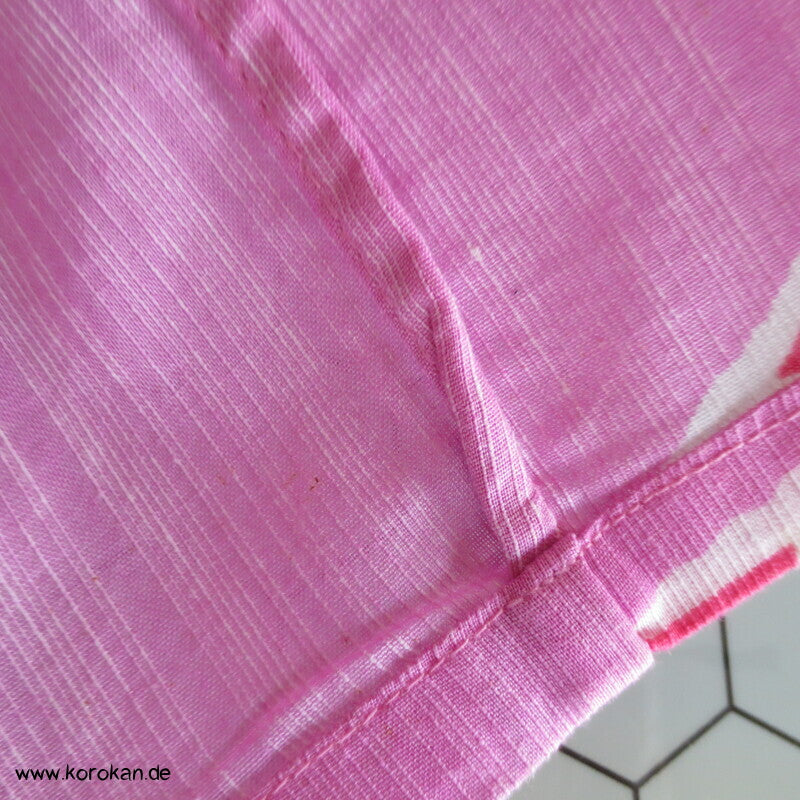 Yukata Kimono, reine Baumwolle, rot rosa Origami Kraniche