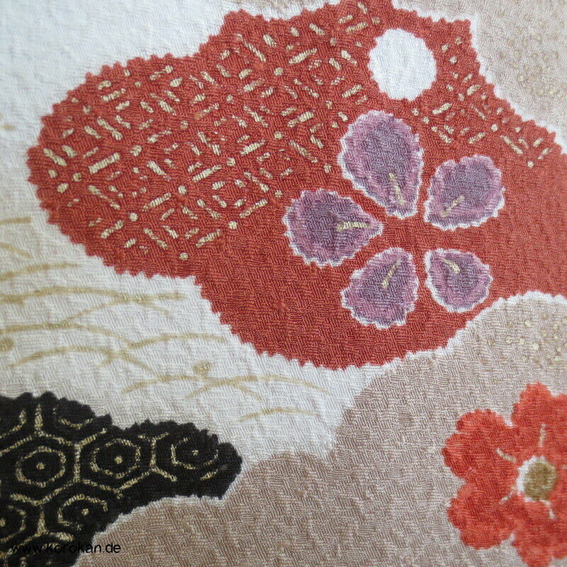 Wolkenenten Chirimen Crepe Seide, Komon Kimono, sehr groß