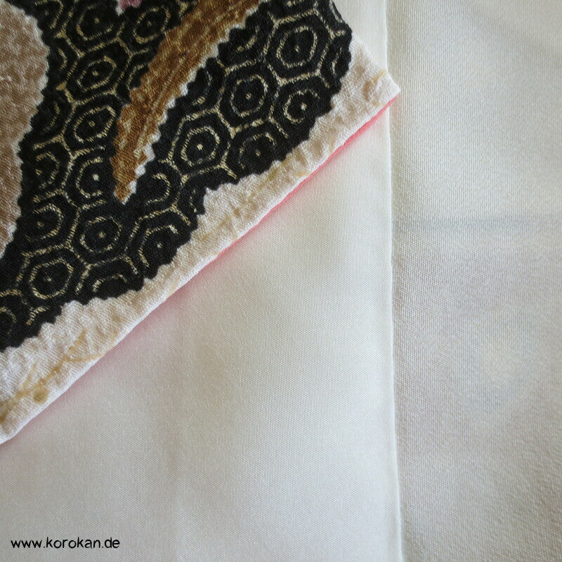 Wolkenenten Chirimen Crepe Seide, Komon Kimono, sehr groß
