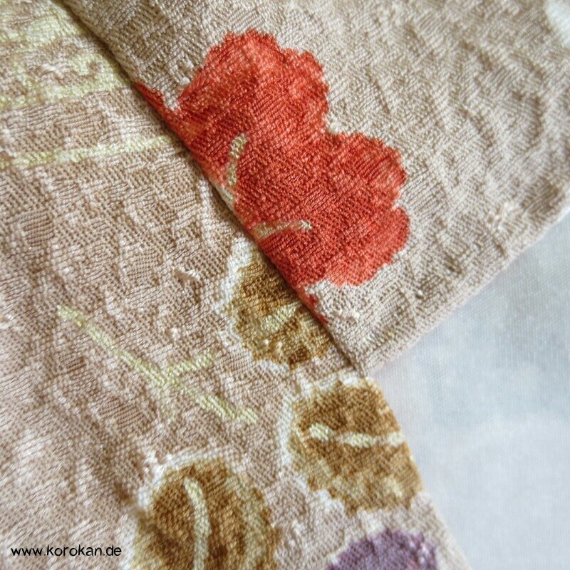 Wolkenenten Chirimen Crepe Seide, Komon Kimono, sehr groß