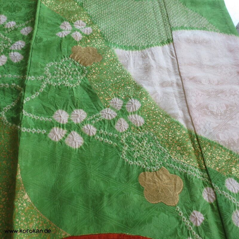 Golddruck und -stickerei Seidendamast Furisode Kimono