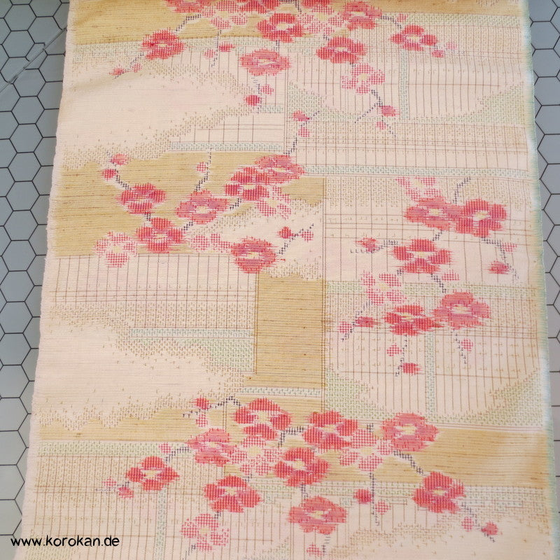 Kirschzweige Kasuri Tsumugi Kimono Seide