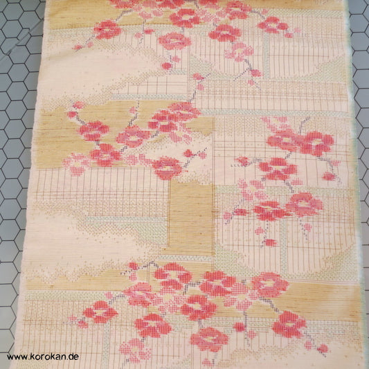 Kirschzweige Kasuri Tsumugi Kimono Seide