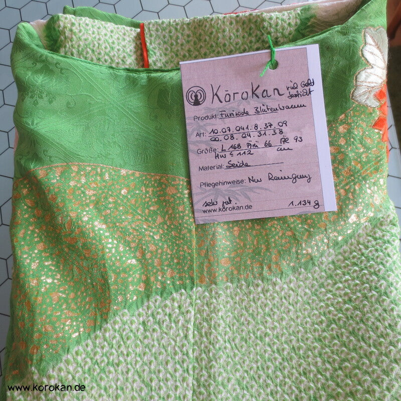 Golddruck und -stickerei Seidendamast Furisode Kimono