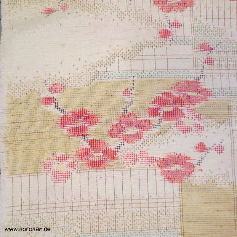 Kirschzweige Kasuri Tsumugi Kimono Seide