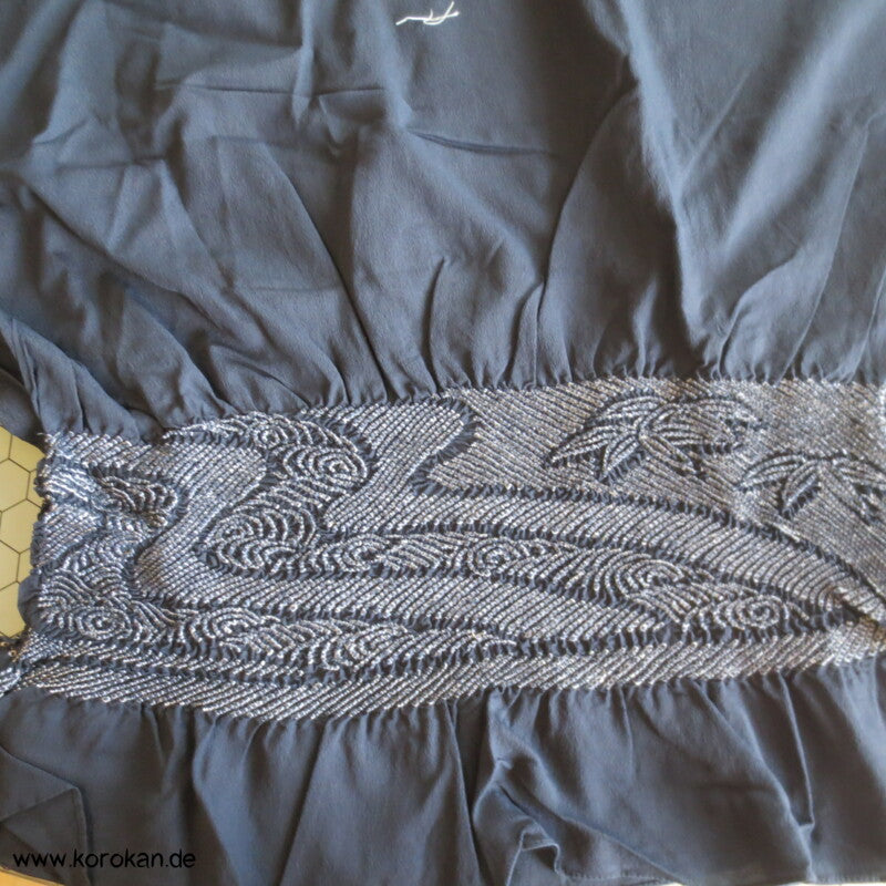 Fluss Shibori Heko Obi - Chirimen Crepe