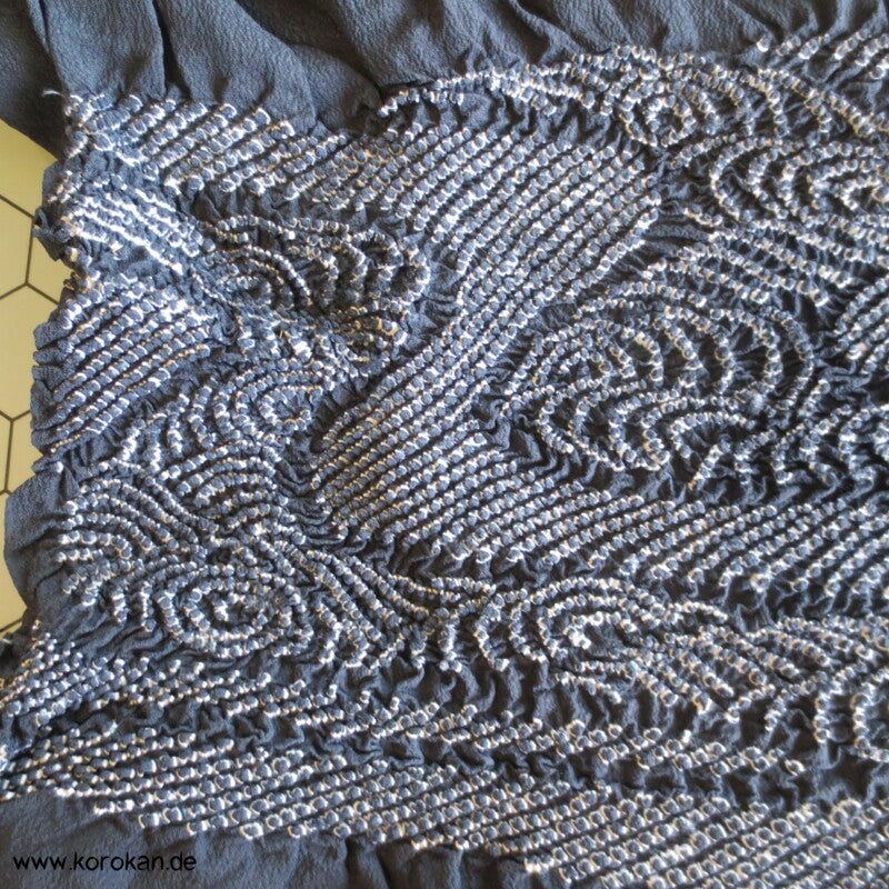 Fluss Shibori Heko Obi - Chirimen Crepe