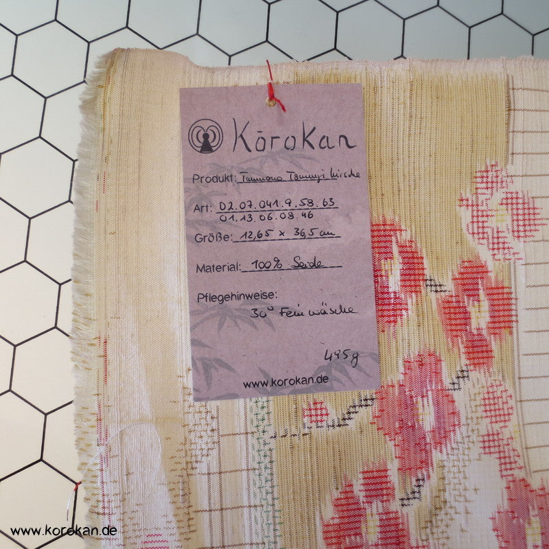 Kirschzweige Kasuri Tsumugi Kimono Seide