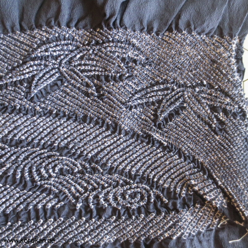 Fluss Shibori Heko Obi - Chirimen Crepe