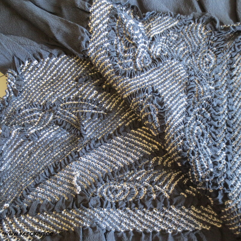 Fluss Shibori Heko Obi - Chirimen Crepe