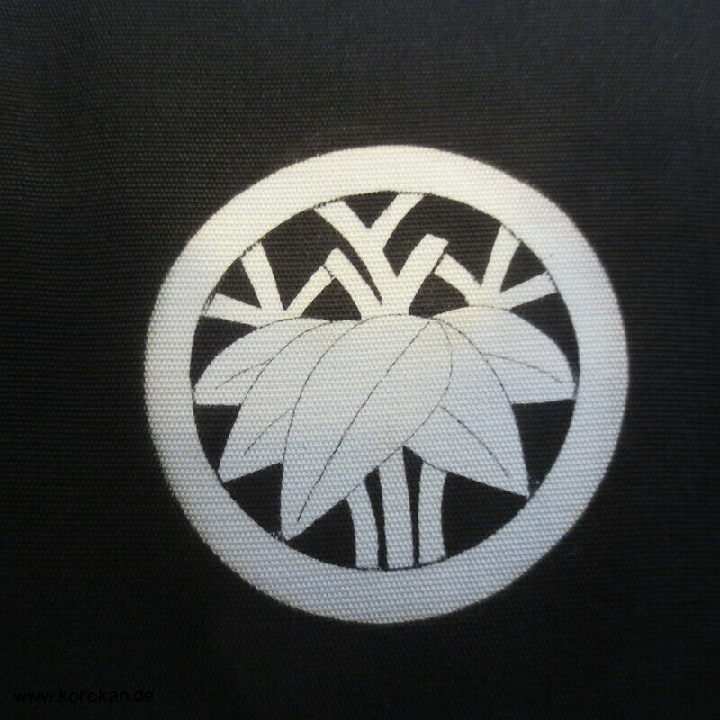 Seiden Montsuki formeller schwarzer Männer Kimono, 5 Bambus Mon