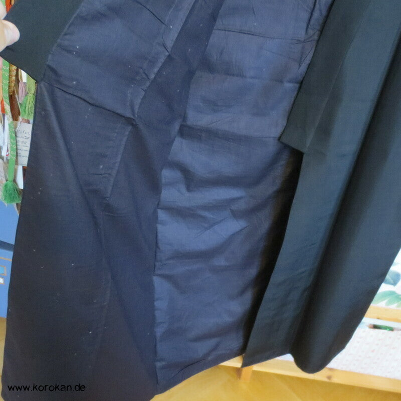 Seiden Montsuki formeller schwarzer Männer Kimono, 5 Bambus Mon
