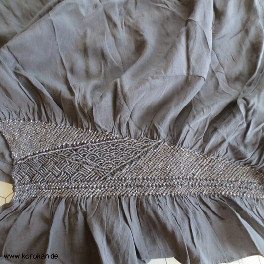 japanischen Shibori Muster Heko Obi - Chirimen Crepe