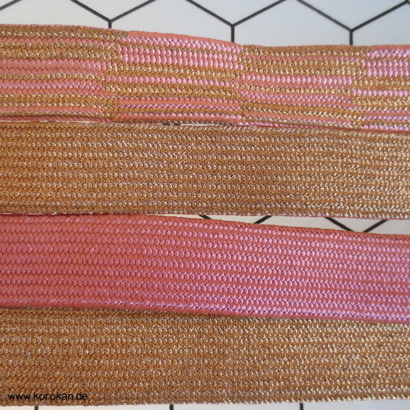 altrosa, gold Obijime, geflochten, flach