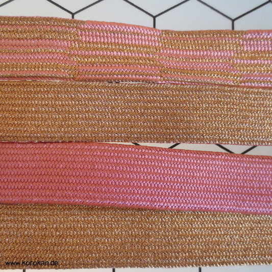 altrosa, gold Obijime, geflochten, flach