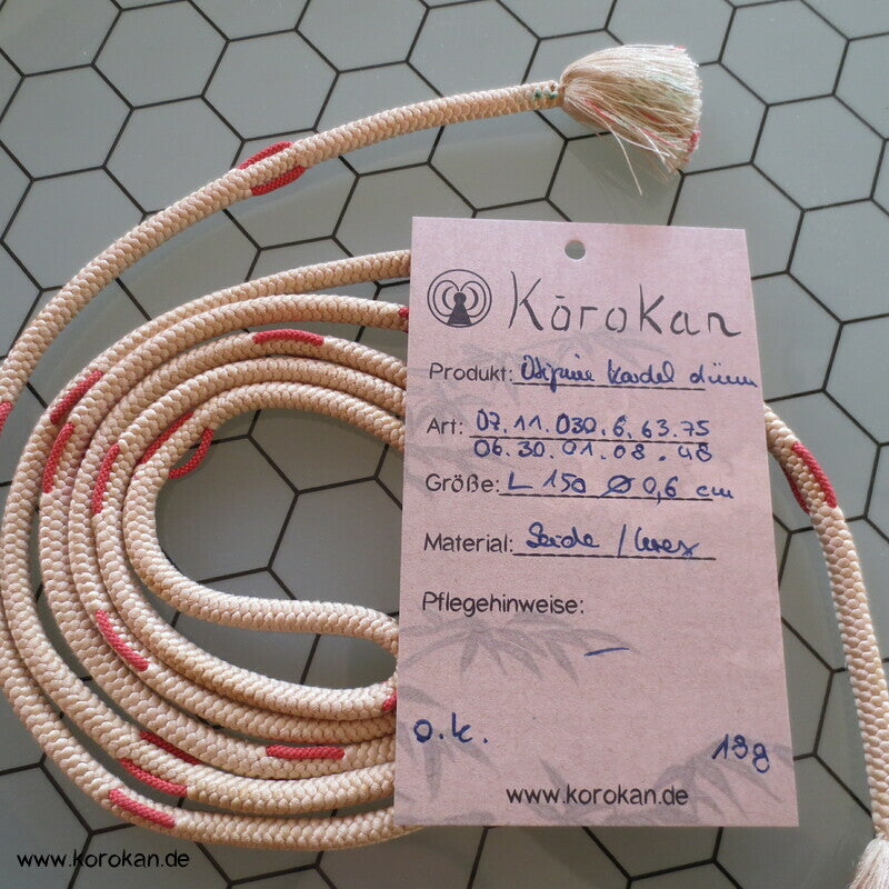 beige altrosa Kordel Obijime, Seide