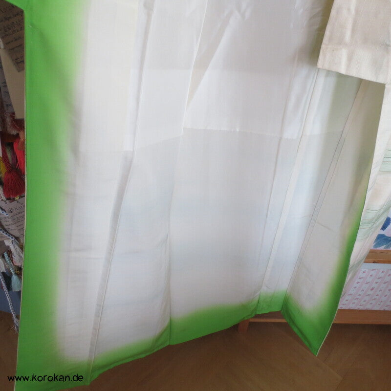 handgewebter Tsumugi Homongi Kimono Frühlingsanfang