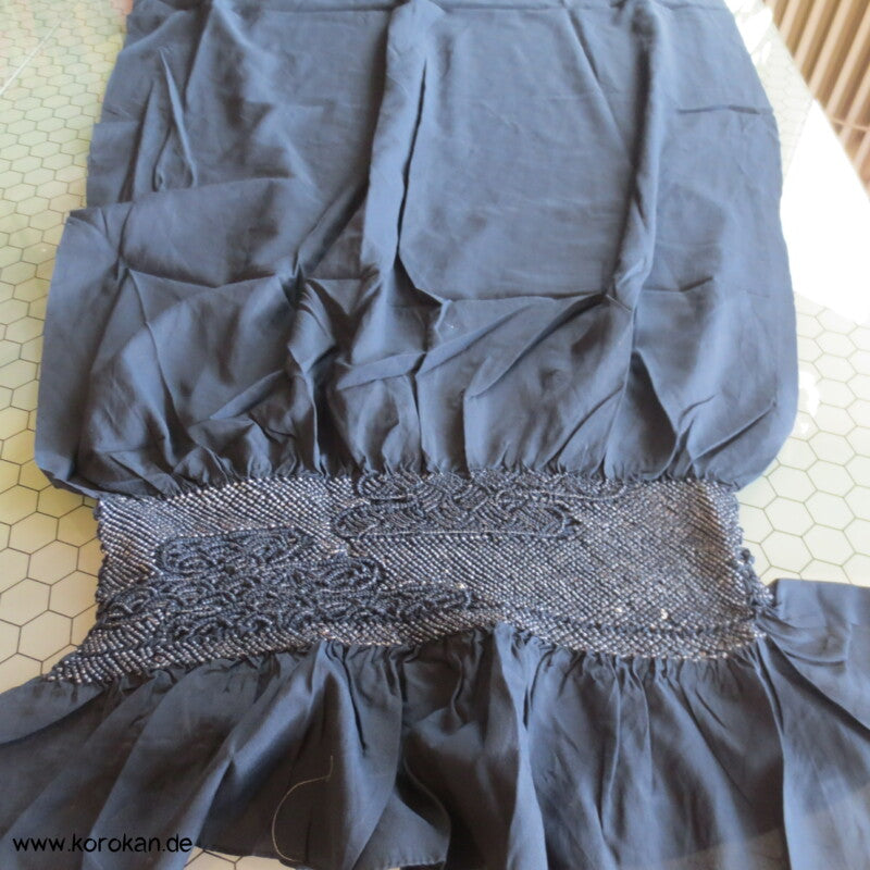 Egasumi Nebel Shibori Heko Obi - Chirimen Crepe