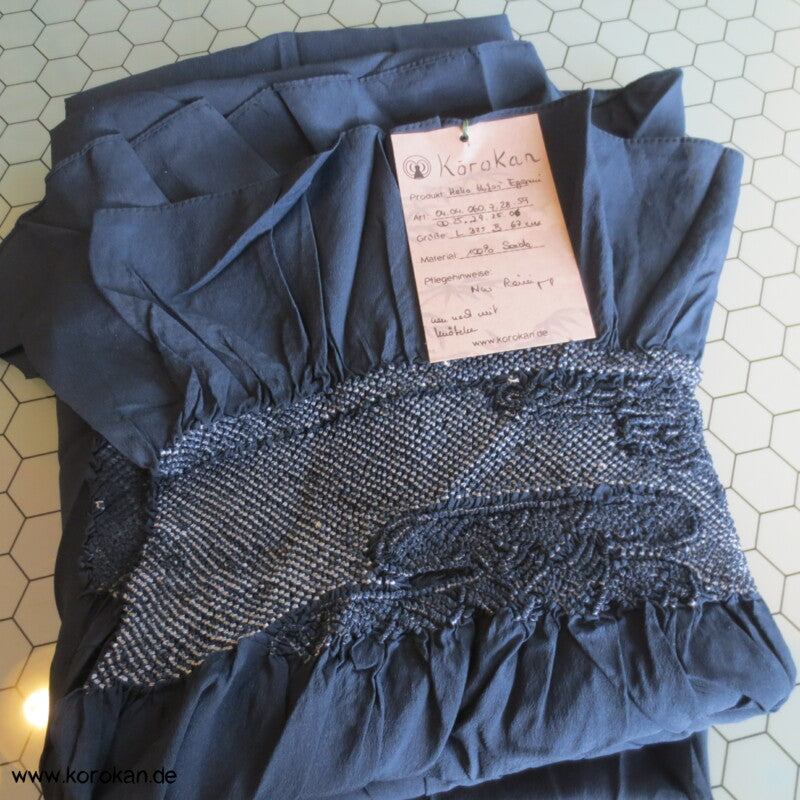 Egasumi Nebel Shibori Heko Obi - Chirimen Crepe