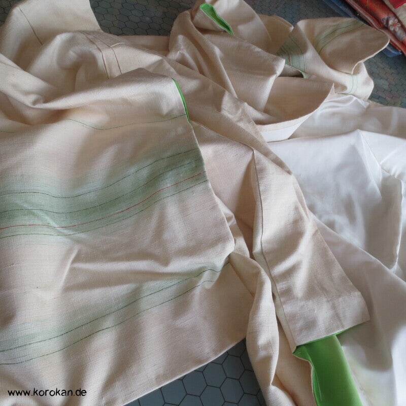 handgewebter Tsumugi Homongi Kimono Frühlingsanfang