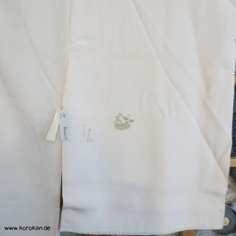 Blümchen auf blassrosa Juban Kimono Seiden Karieba