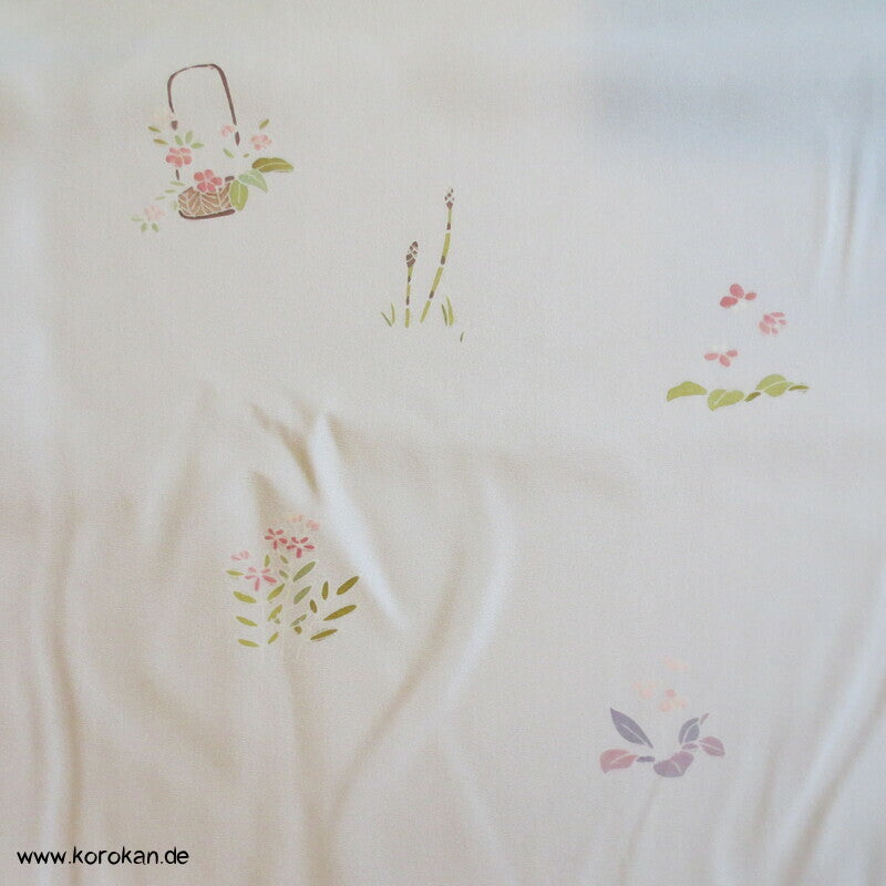 Blümchen auf blassrosa Juban Kimono Seiden Karieba