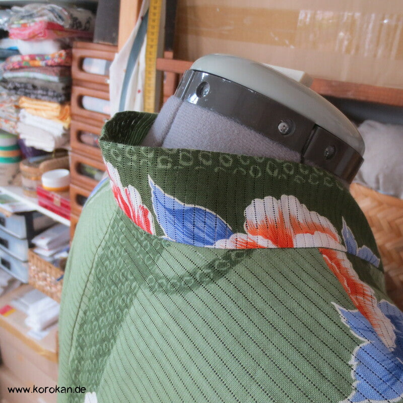 Kimono Kleid aus Yukata Baumwolle, Obi, Päonien, Gr. S
