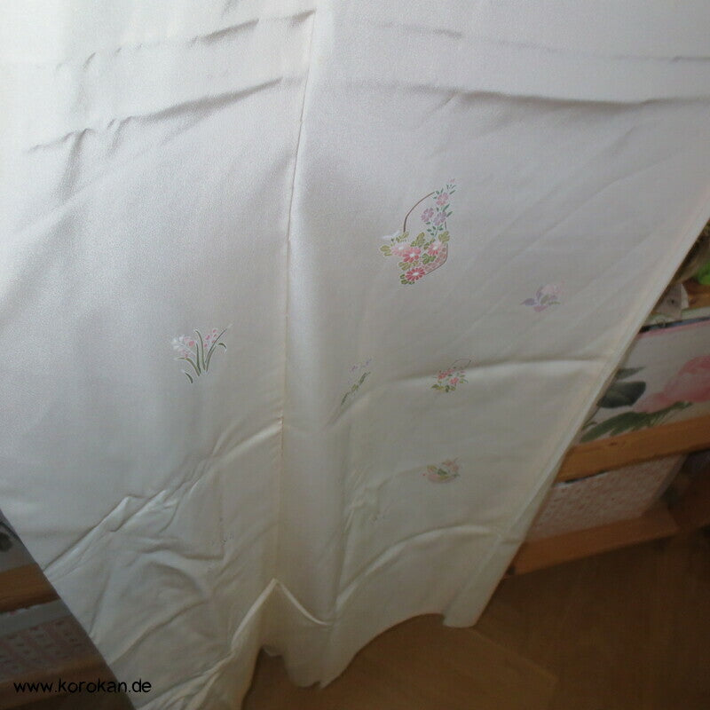 Blümchen auf Farbverlauf Juban Kimono Seidencrepe Karieba