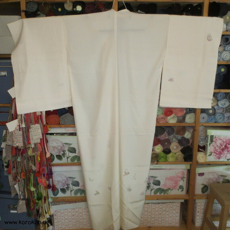 Blümchen auf Farbverlauf Juban Kimono Seidencrepe Karieba