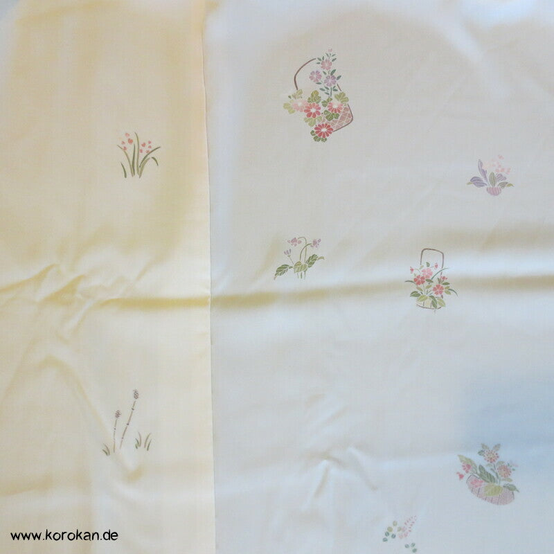 Blümchen auf Farbverlauf Juban Kimono Seidencrepe Karieba