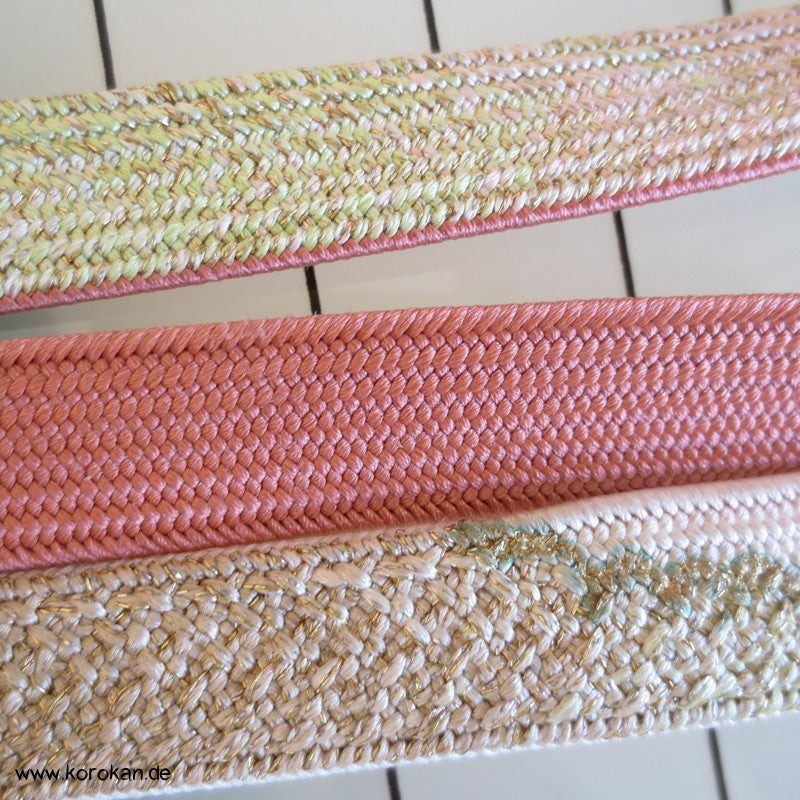 Wolke blush, gold, natur Obijime, geflochten
