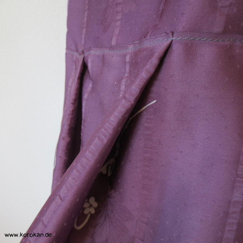 mauve Seiden Flechtband Seersucker Stufenrock, Gummizug