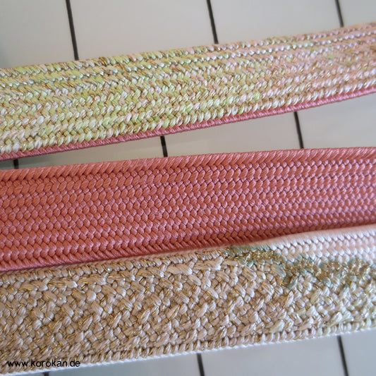 Wolke blush, gold, natur Obijime, geflochten