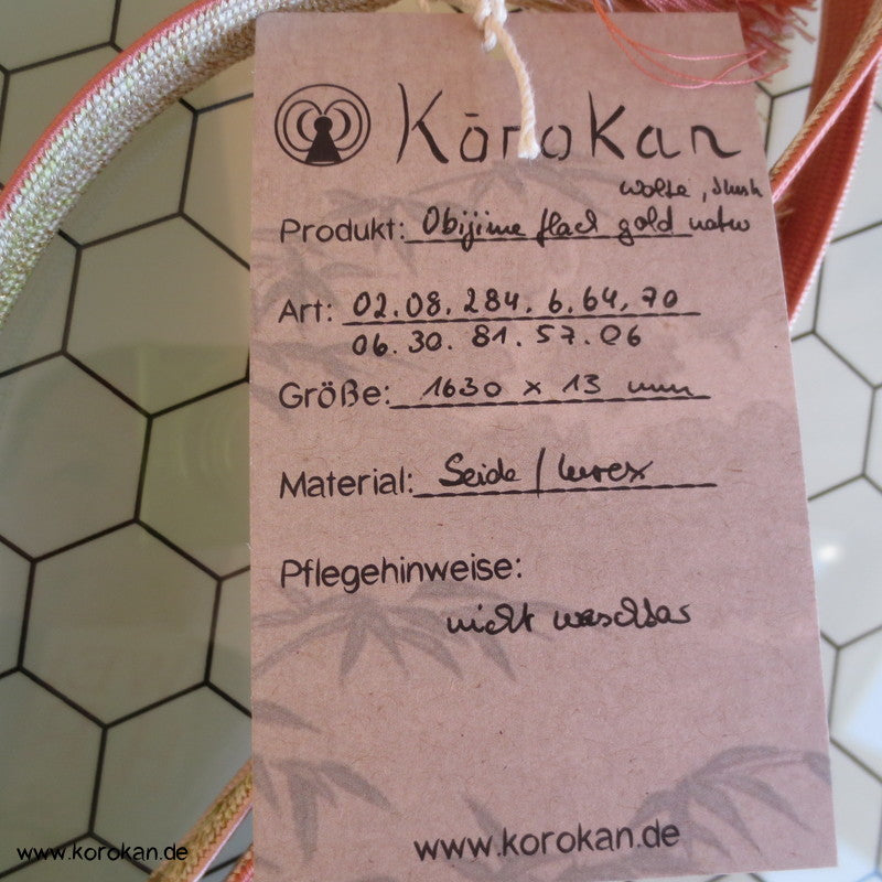 Wolke blush, gold, natur Obijime, geflochten
