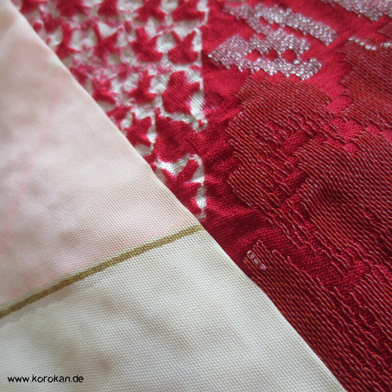 Full Shibori Haori mit Urushi Elementen Blüten auf Seidendamast