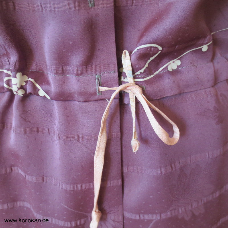 mauve Seidendamast Flechtband Zero Waste Bluse