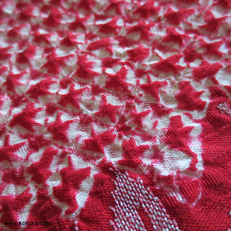 Full Shibori Haori mit Urushi Elementen Blüten auf Seidendamast