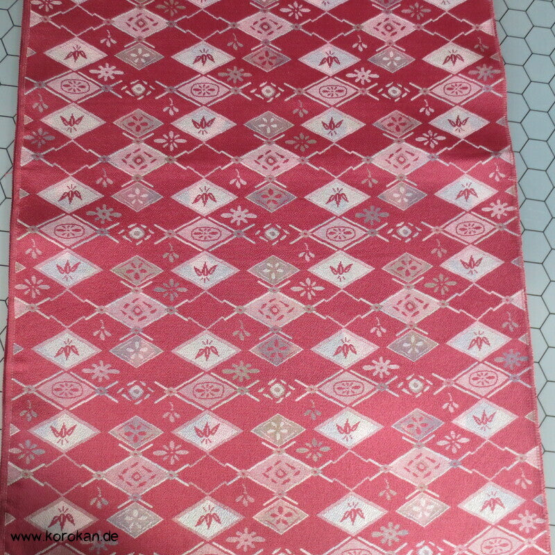 Diamantrauten, Bambus, Blüten Kimono Seiden Jacquard