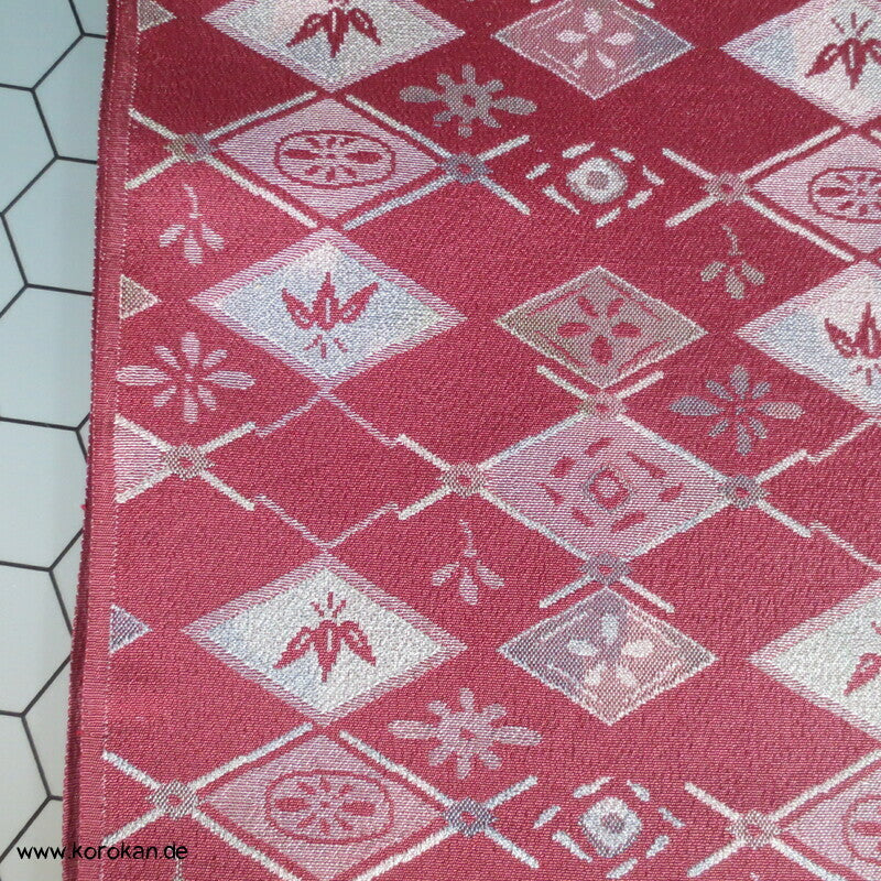 Diamantrauten, Bambus, Blüten Kimono Seiden Jacquard