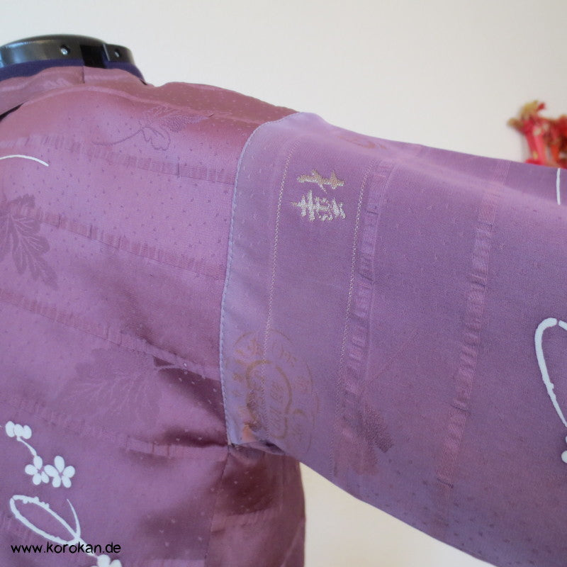 mauve Seidendamast Flechtband Zero Waste Bluse