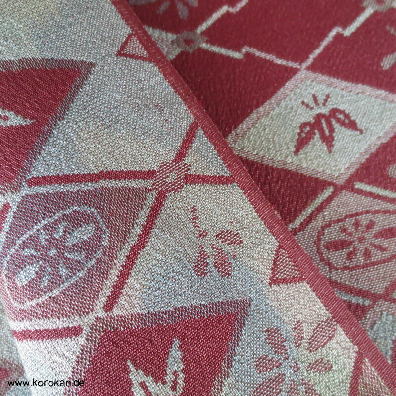 Diamantrauten, Bambus, Blüten Kimono Seiden Jacquard