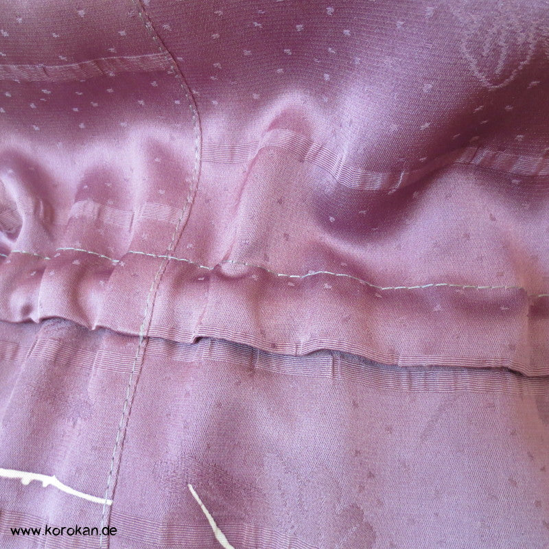 mauve Seidendamast Flechtband Zero Waste Bluse