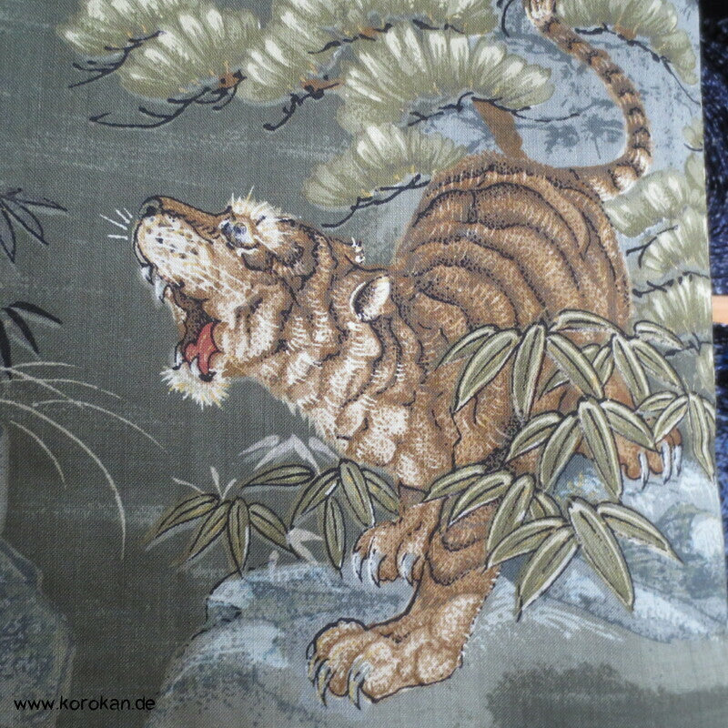 maunzende junge Tiger Juban Unterkimono Wollmuslin