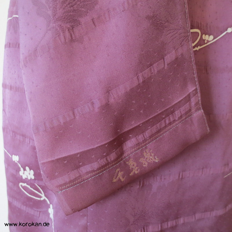 mauve Seidendamast Flechtband Zero Waste Bluse