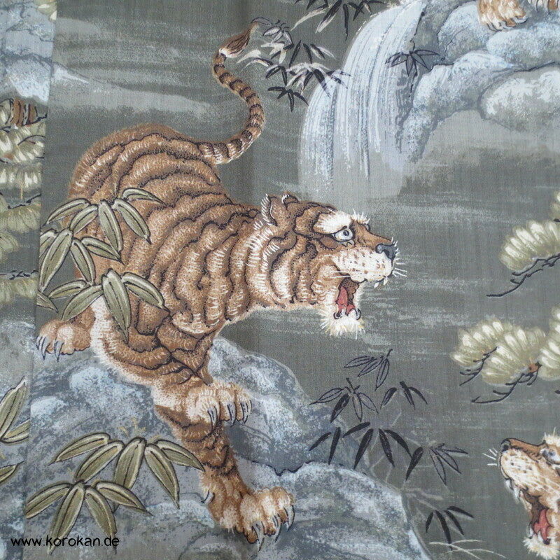 maunzende junge Tiger Juban Unterkimono Wollmuslin