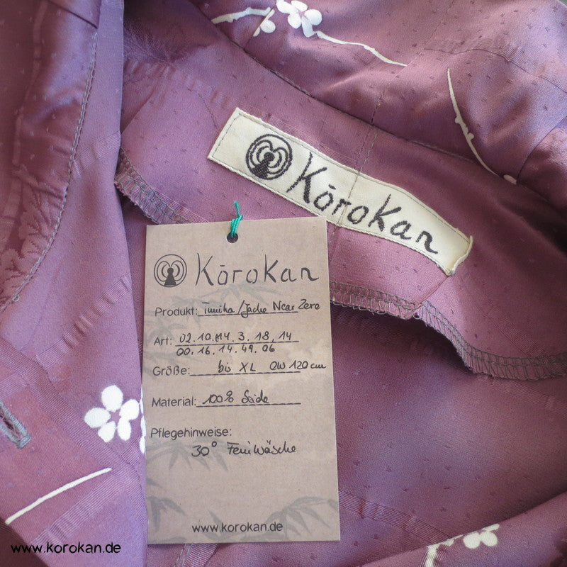 mauve Seidendamast Flechtband Zero Waste Bluse